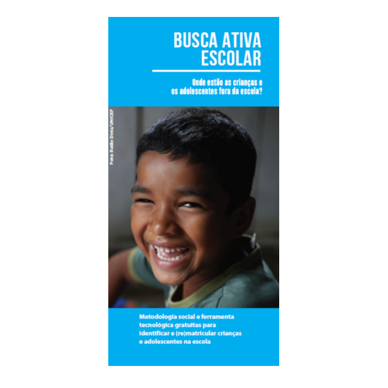 Unicef Busca Ativa Escolar - folder produzido pela Cross Content