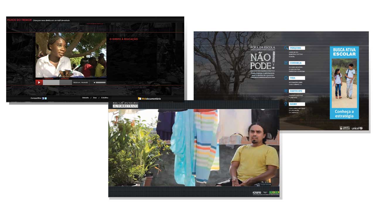 Imagens de webdocumentários produzidos pela Cross Content