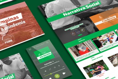 Imagem traz colagem de projetos realizados pela Cross Content para a Fundação FEAC