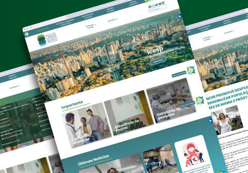 Home page do site do Instituto do Câncer do Estado de São Paulo