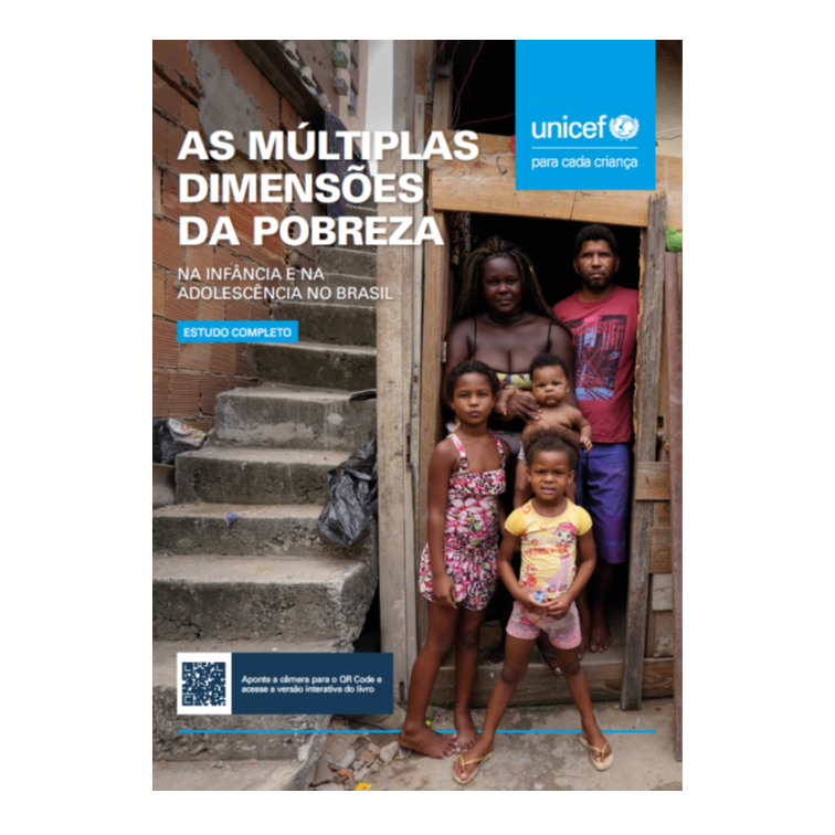 Capa do livro As múltiplas dimensões da pobreza na infância e na adolescência no Brasil
