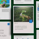Imagem traz reprodução da capa e de algumas das páginas internas do relatório "Inteligência artificial no Brasil: explorando oportunidades"
