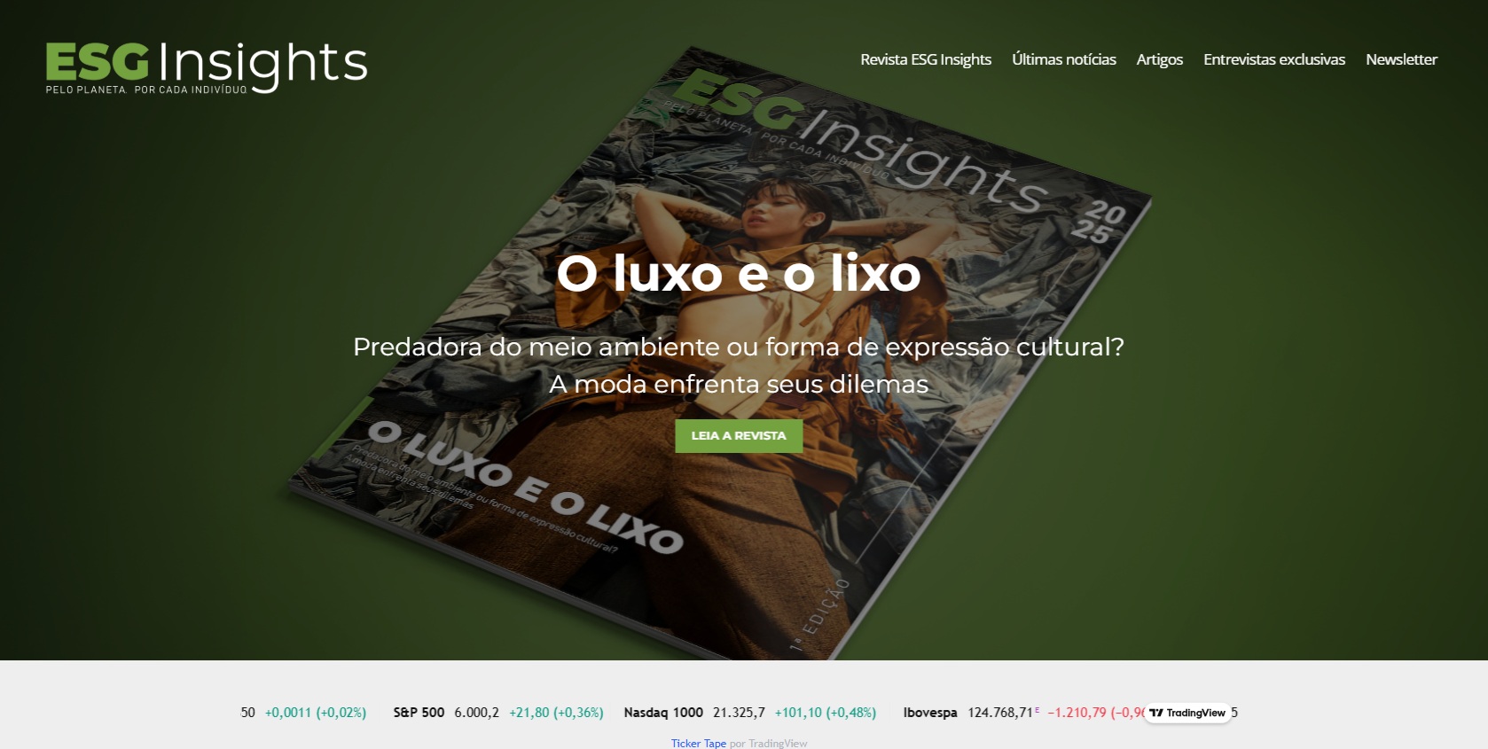 Home page do site ESG Insights