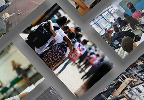 Colagem de imagens da coluna Balanço Social, de Andréia Peres no site da Veja